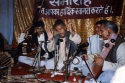 Hari Babu Kaushik with dhrupadiya Vidur Malik Mathura 1993