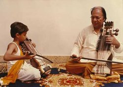 Harsh Narayan with his grandfather